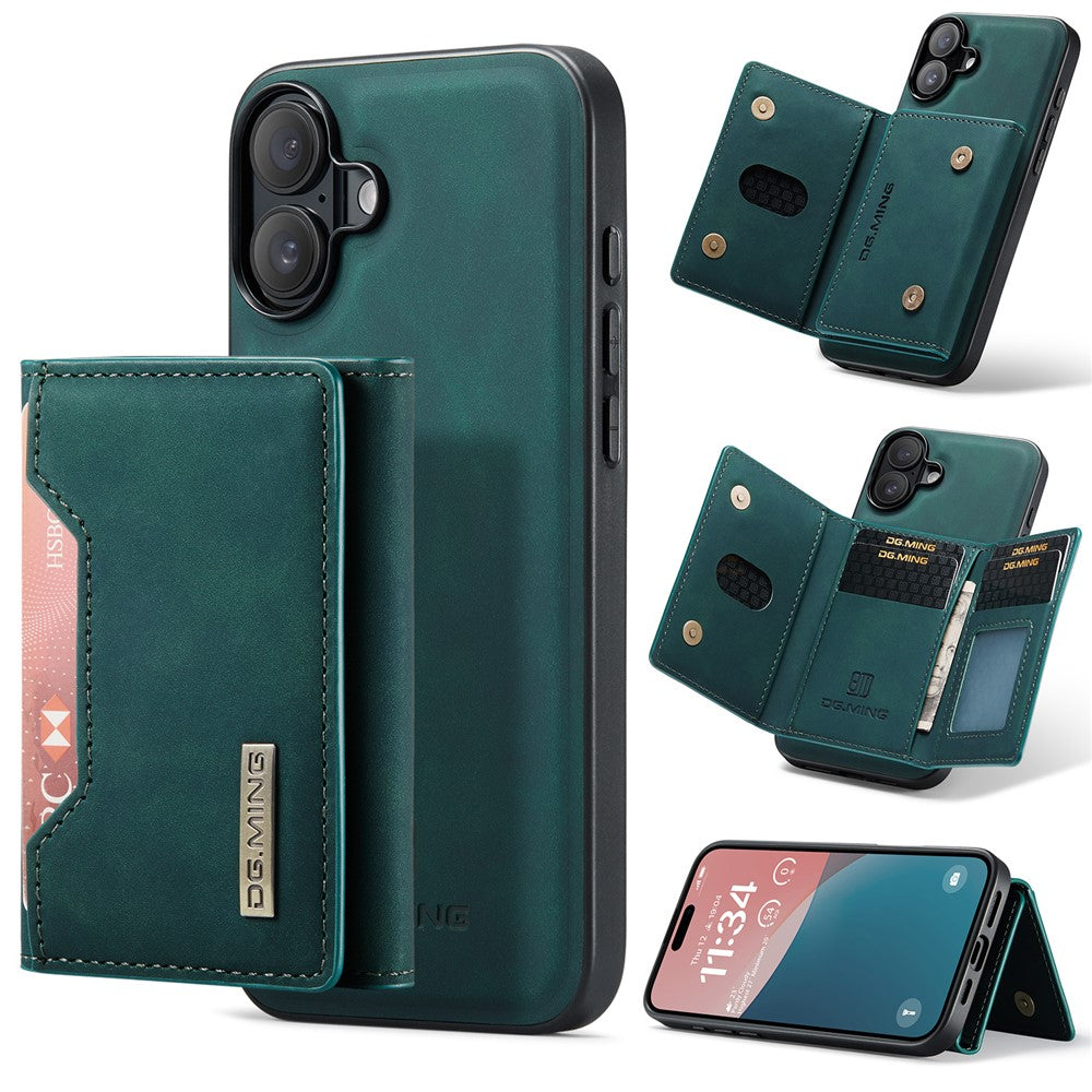 DG.MING M2 Series for iPhone 17 Case PU + PC + TPU Phone Cover Detachable Wallet