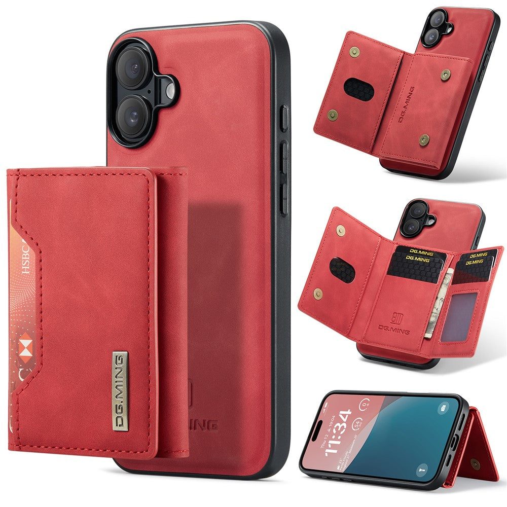 DG.MING M2 Series for iPhone 17 Case PU + PC + TPU Phone Cover Detachable Wallet