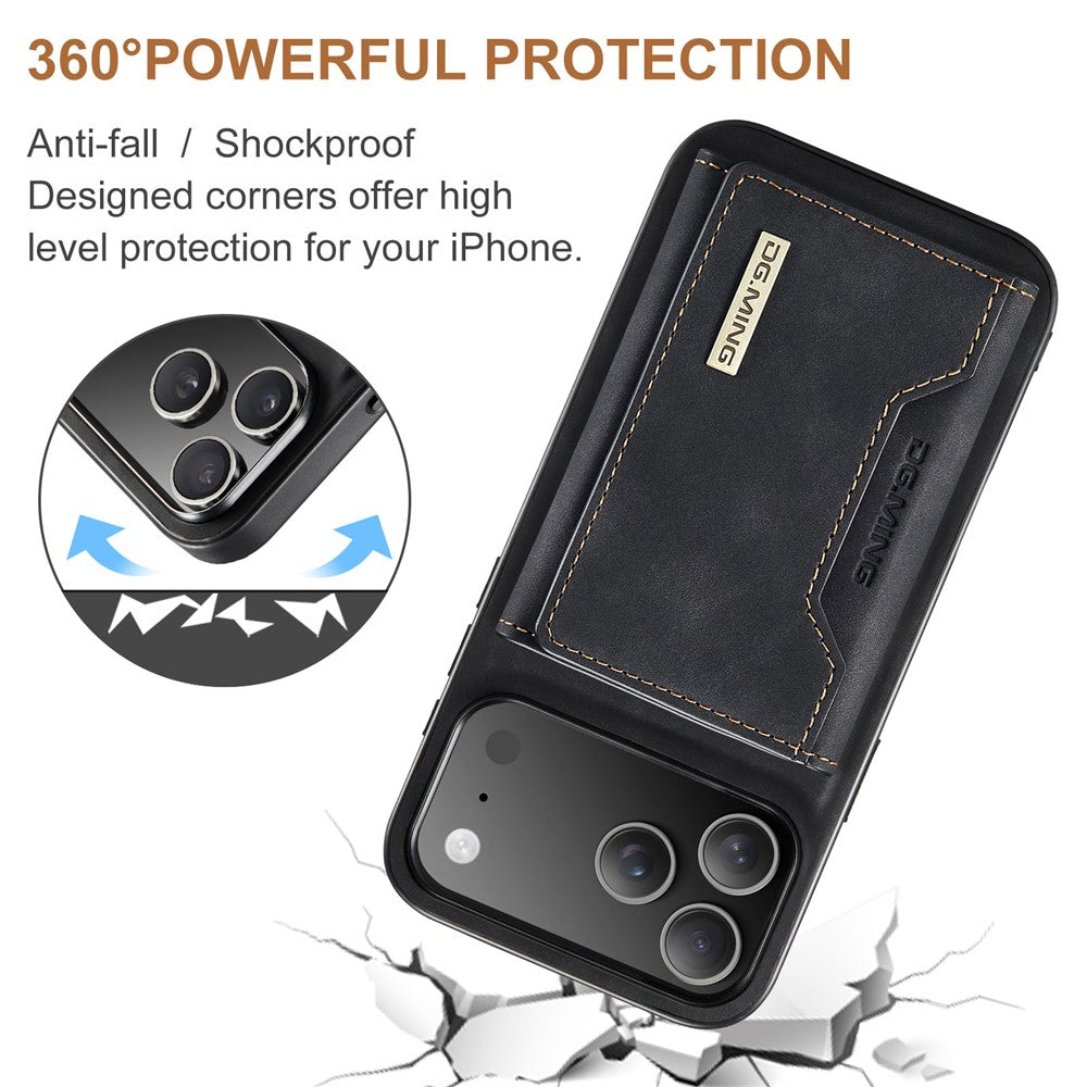 DG.MING M2 Series for iPhone 17 Pro Case PU + PC + TPU Phone Cover Detachable Wallet
