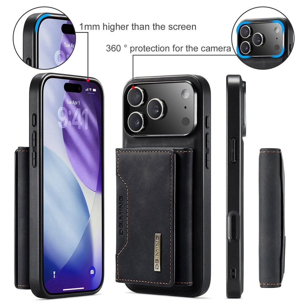 DG.MING M2 Series for iPhone 17 Pro Case PU + PC + TPU Phone Cover Detachable Wallet