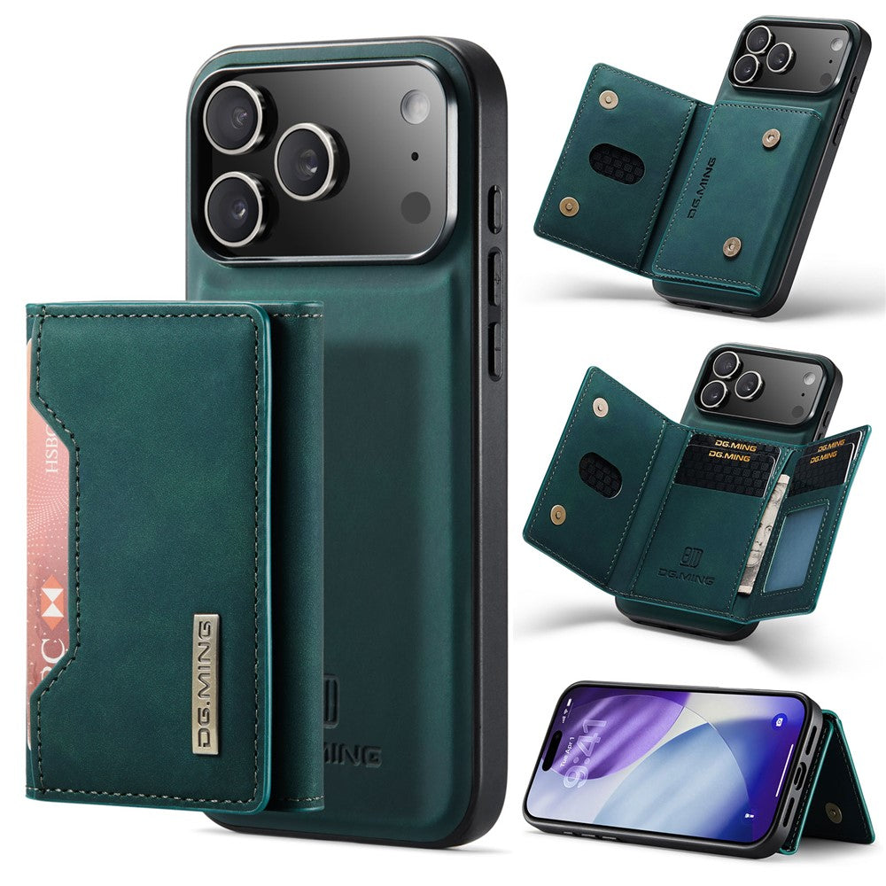 DG.MING M2 Series for iPhone 17 Pro Case PU + PC + TPU Phone Cover Detachable Wallet