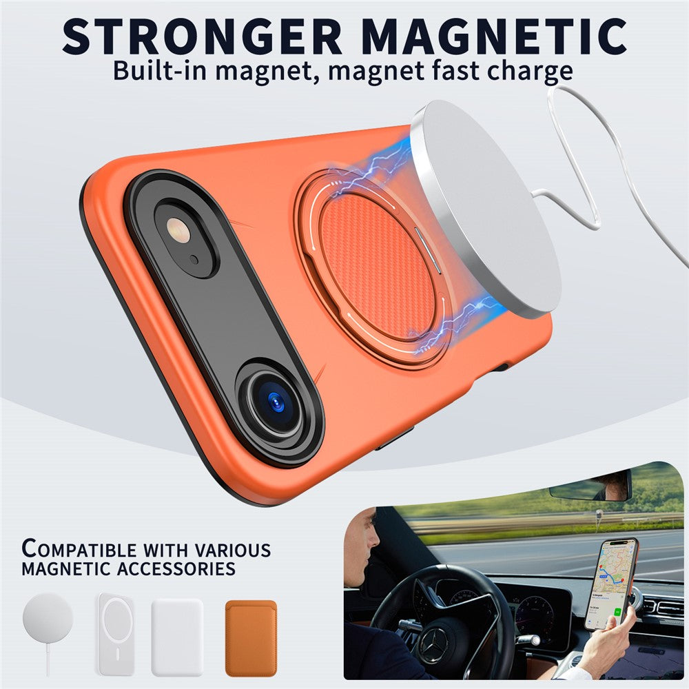 For iPhone Air Magnetic Case Rotating Kickstand TPU + PC Phone Cover