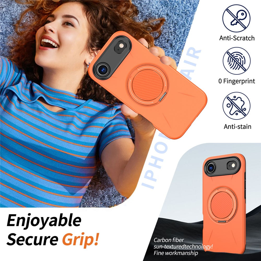 For iPhone Air Magnetic Case Rotating Kickstand TPU + PC Phone Cover