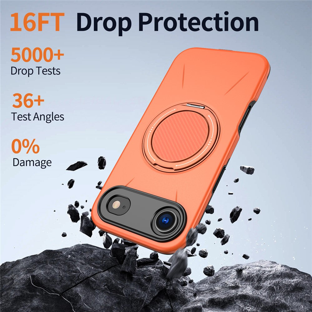 For iPhone Air Magnetic Case Rotating Kickstand TPU + PC Phone Cover