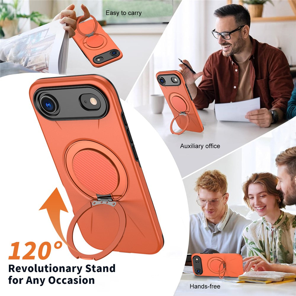 For iPhone Air Magnetic Case Rotating Kickstand TPU + PC Phone Cover