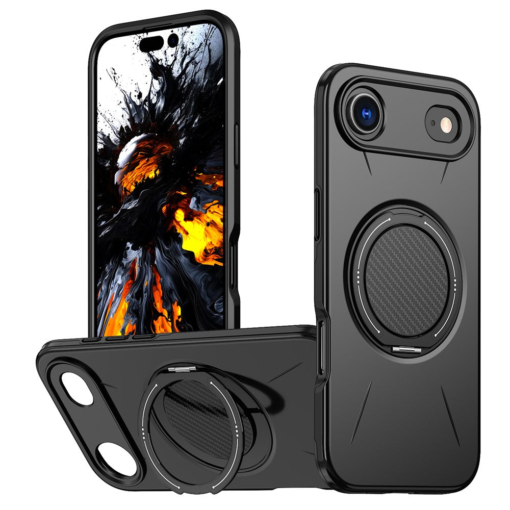 For iPhone Air Magnetic Case Rotating Kickstand TPU + PC Phone Cover
