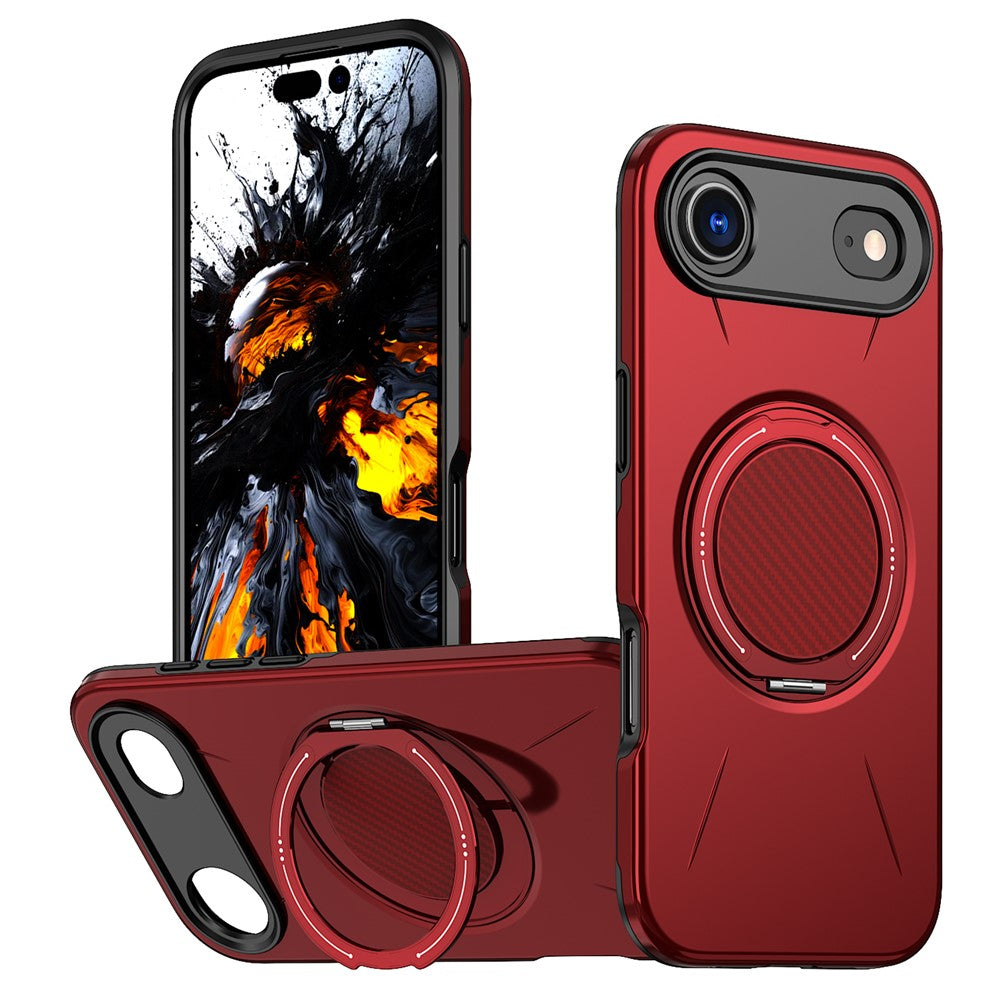 For iPhone Air Magnetic Case Rotating Kickstand TPU + PC Phone Cover