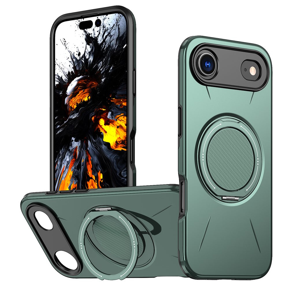 For iPhone Air Magnetic Case Rotating Kickstand TPU + PC Phone Cover