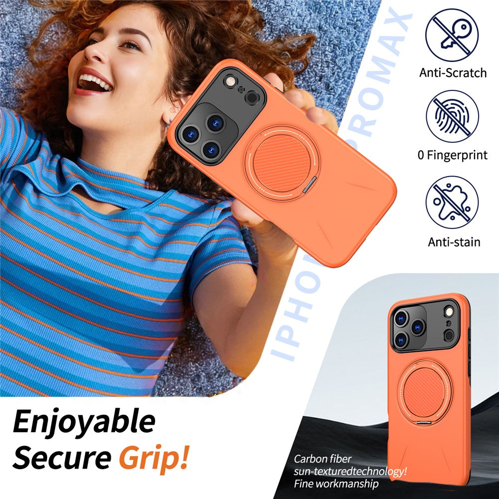 For iPhone 17 Pro Magnetic Case Rotating Kickstand TPU + PC Phone Cover