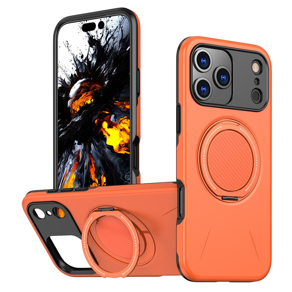 For iPhone 17 Pro Max Magnetic Case Rotating Kickstand TPU + PC Phone Cover