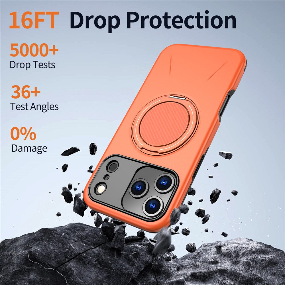 For iPhone 17 Pro Max Magnetic Case Rotating Kickstand TPU + PC Phone Cover