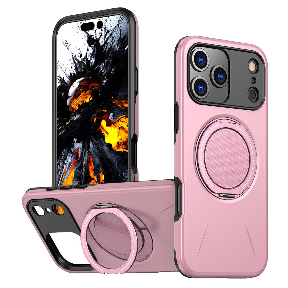 For iPhone 17 Pro Max Magnetic Case Rotating Kickstand TPU + PC Phone Cover