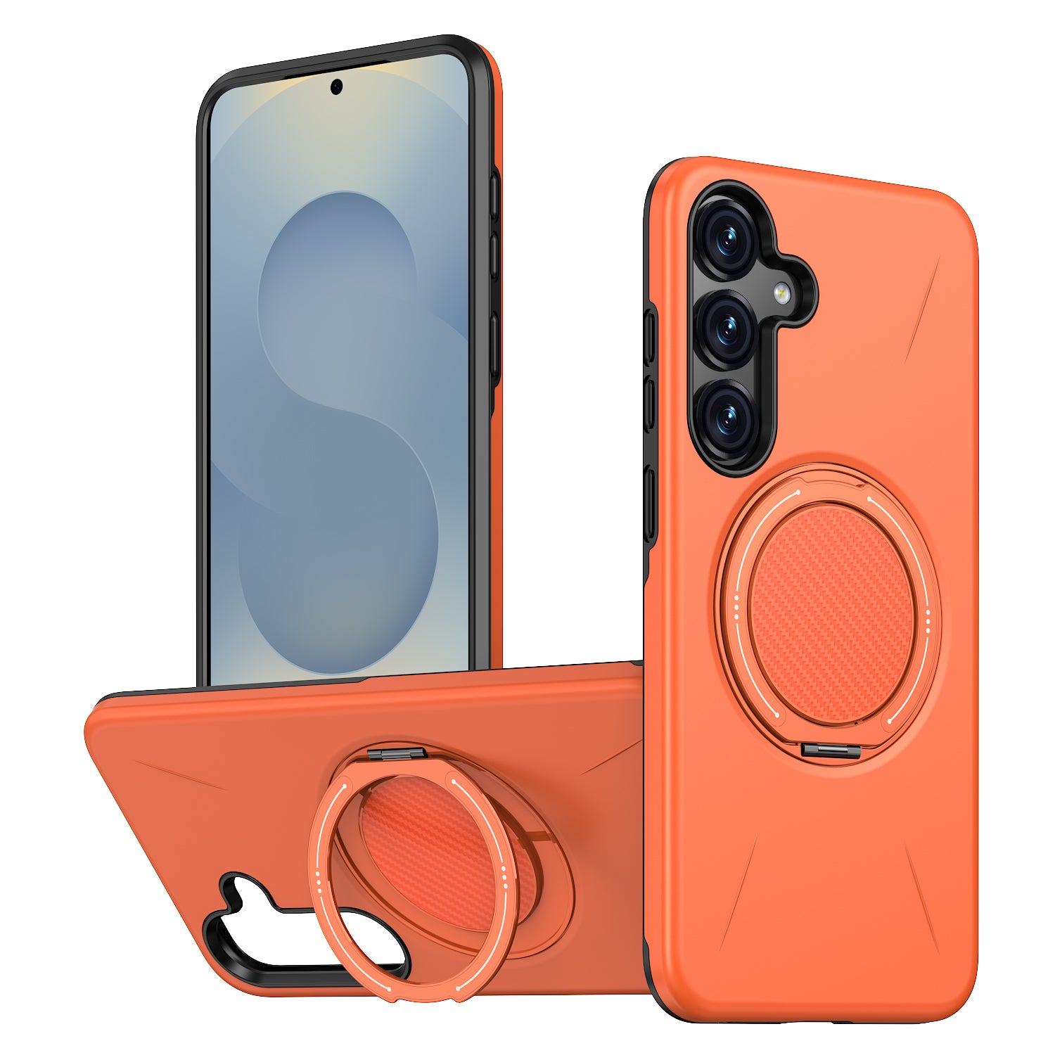 For Samsung Galaxy S25+ / Galaxy S24+ Magnetic Case Rotating Kickstand TPU + PC Phone Cover