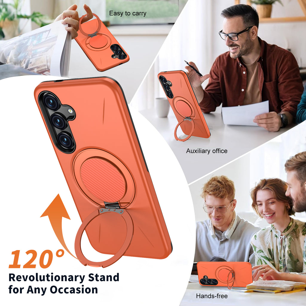 For Samsung Galaxy S25+ / Galaxy S24+ Magnetic Case Rotating Kickstand TPU + PC Phone Cover