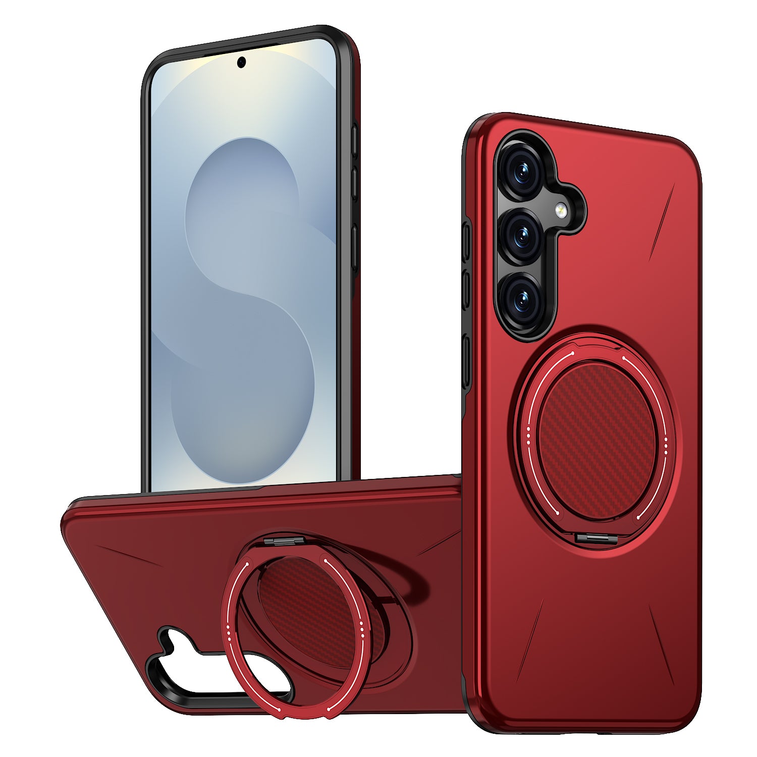 For Samsung Galaxy S25+ / Galaxy S24+ Magnetic Case Rotating Kickstand TPU + PC Phone Cover