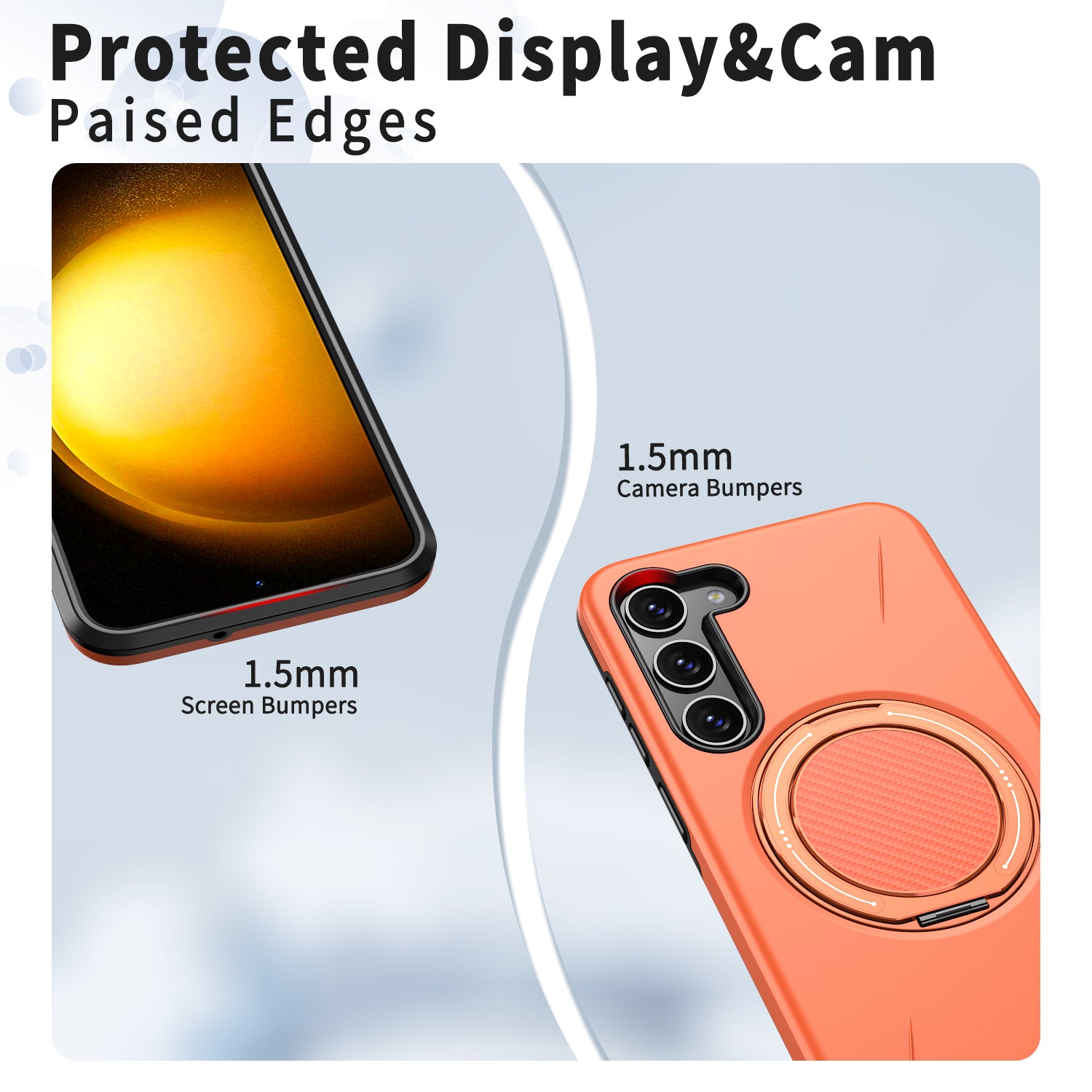 For Samsung Galaxy S23+ Magnetic Case Rotating Kickstand TPU + PC Phone Cover