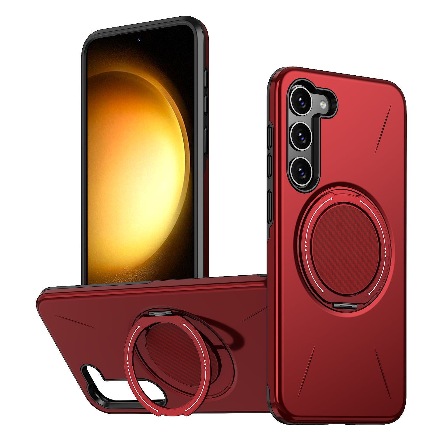 For Samsung Galaxy S23 Magnetic Case Rotating Kickstand TPU + PC Phone Cover