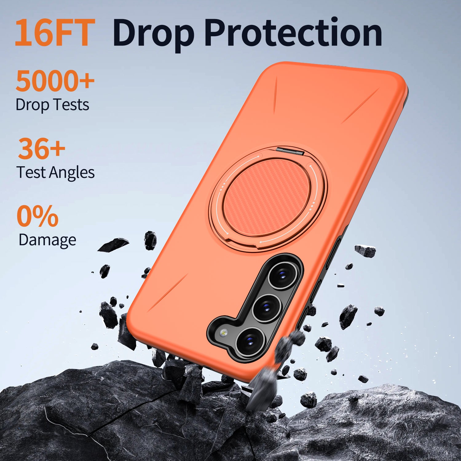 For Samsung Galaxy S23 FE Magnetic Case Rotating Kickstand TPU + PC Phone Cover