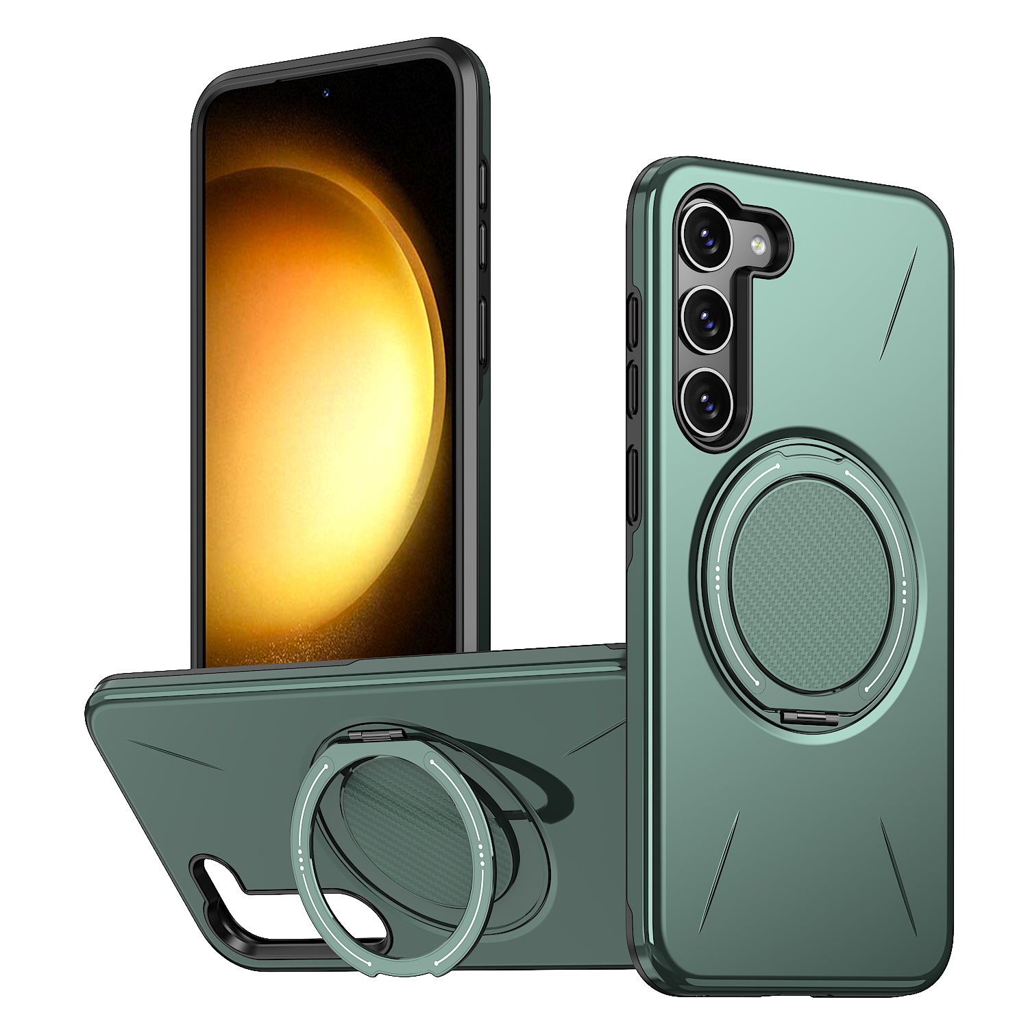 For Samsung Galaxy S23 FE Magnetic Case Rotating Kickstand TPU + PC Phone Cover