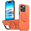 For iPhone 15 Pro Magnetic Case Rotating Kickstand TPU + PC Phone Cover