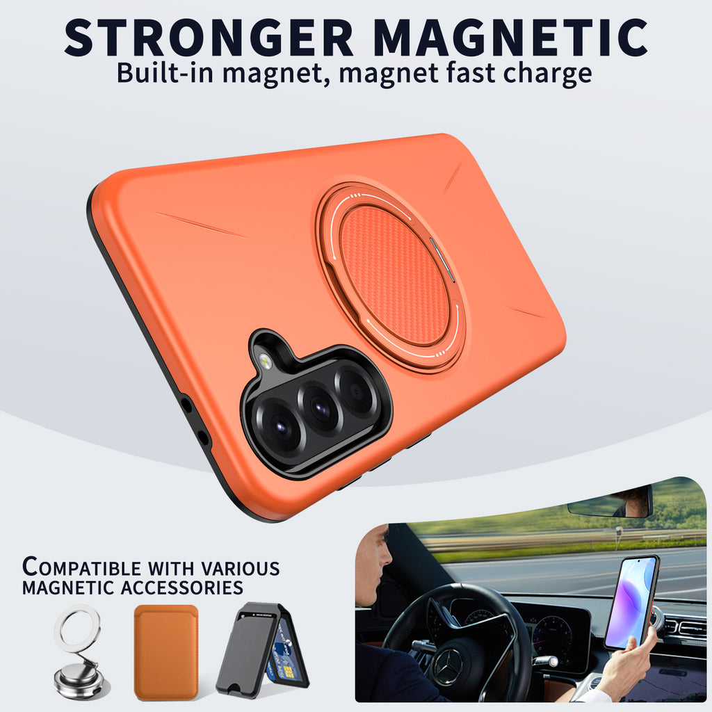 For Samsung Galaxy A36 5G Magnetic Case Rotating Kickstand TPU + PC Phone Cover