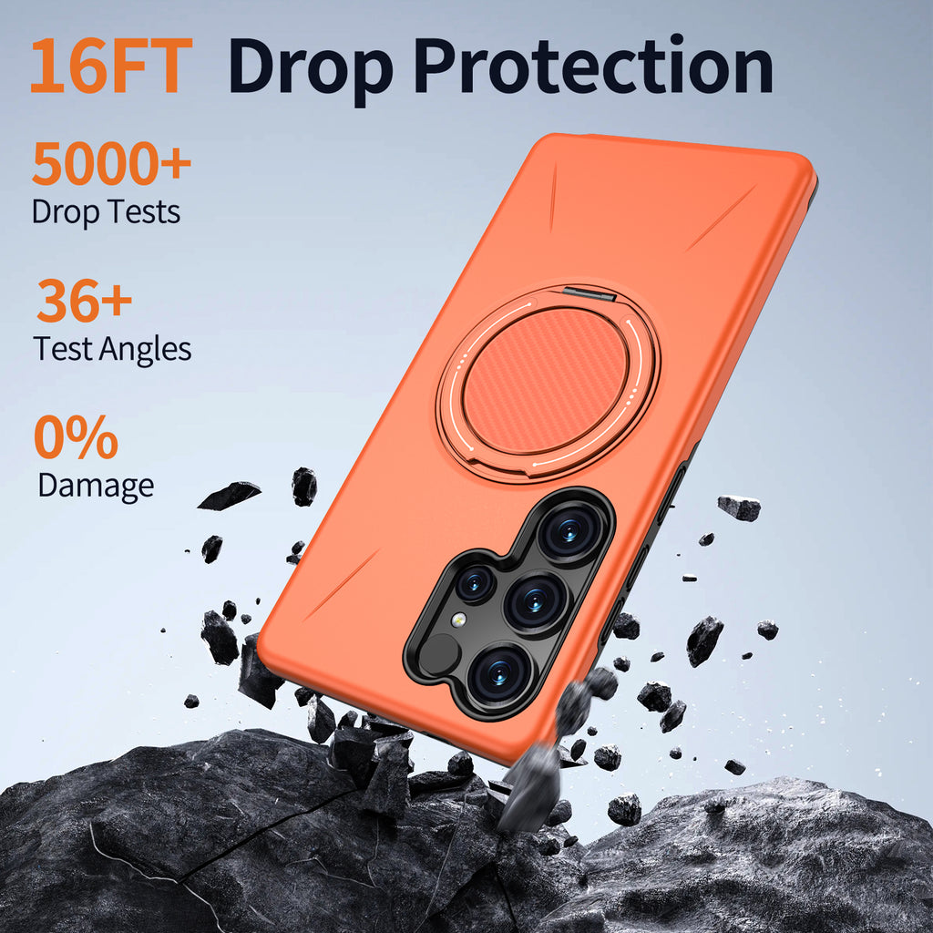 For Samsung Galaxy S25 Ultra Magnetic Case Rotating Kickstand TPU + PC Phone Cover