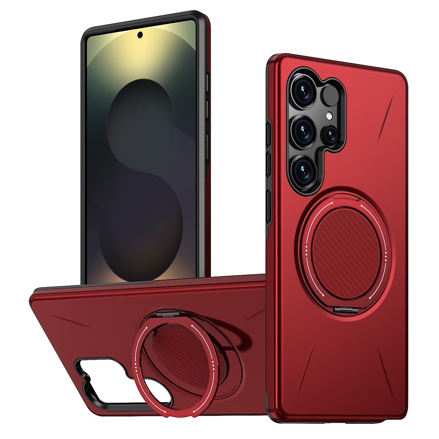 For Samsung Galaxy S25 Ultra Magnetic Case Rotating Kickstand TPU + PC Phone Cover