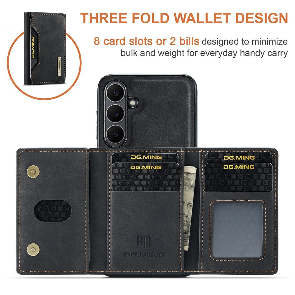 DG.MING M2 Series for Samsung Galaxy S25 FE Case PU + PC + TPU Phone Cover Detachable Wallet