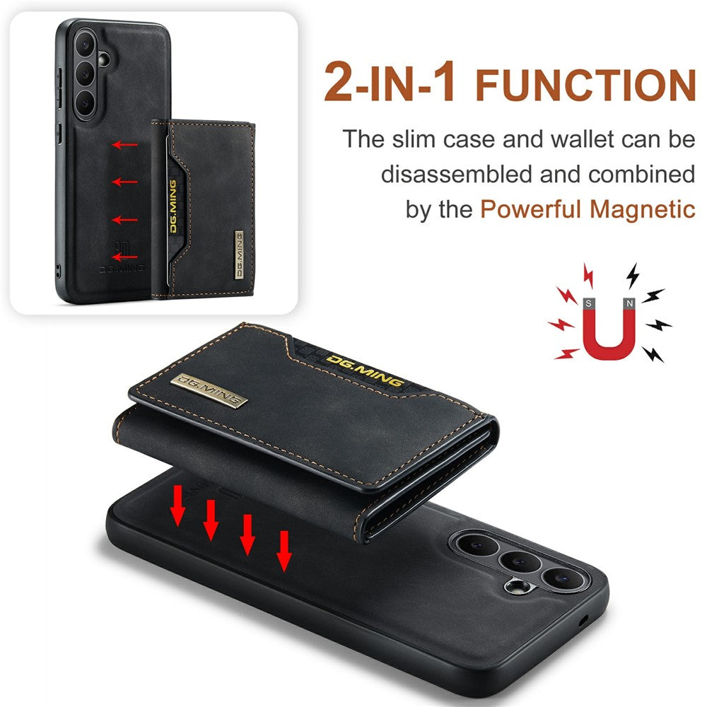 DG.MING M2 Series for Samsung Galaxy S25 FE Case PU + PC + TPU Phone Cover Detachable Wallet