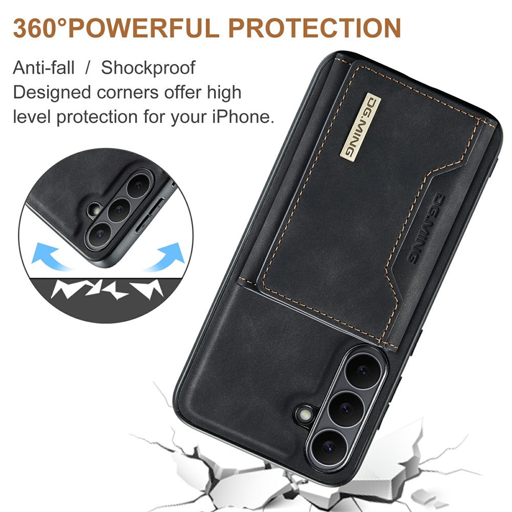 DG.MING M2 Series for Samsung Galaxy S25 FE Case PU + PC + TPU Phone Cover Detachable Wallet