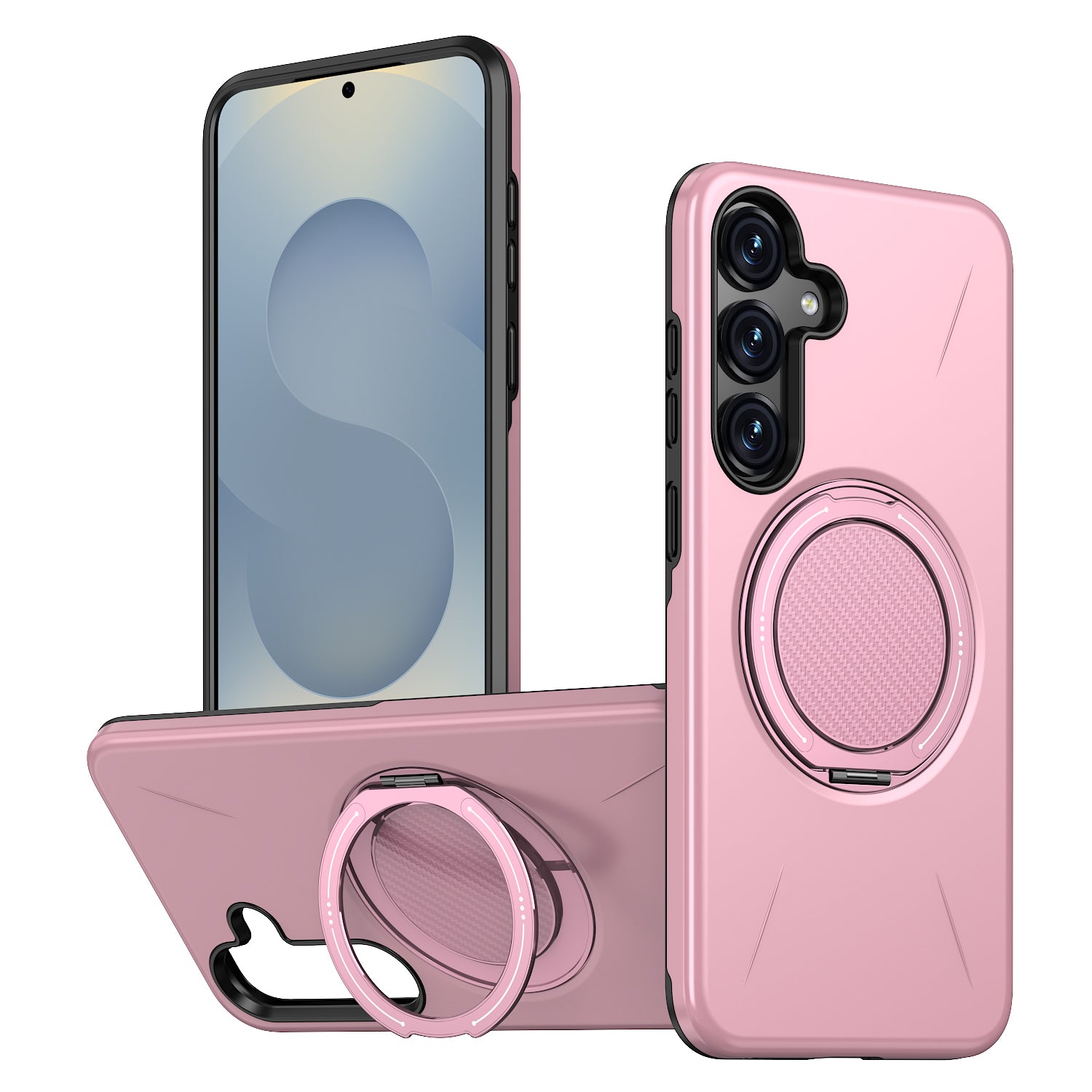 For Samsung Galaxy S25 FE Magnetic Case Rotating Kickstand TPU + PC Phone Cover