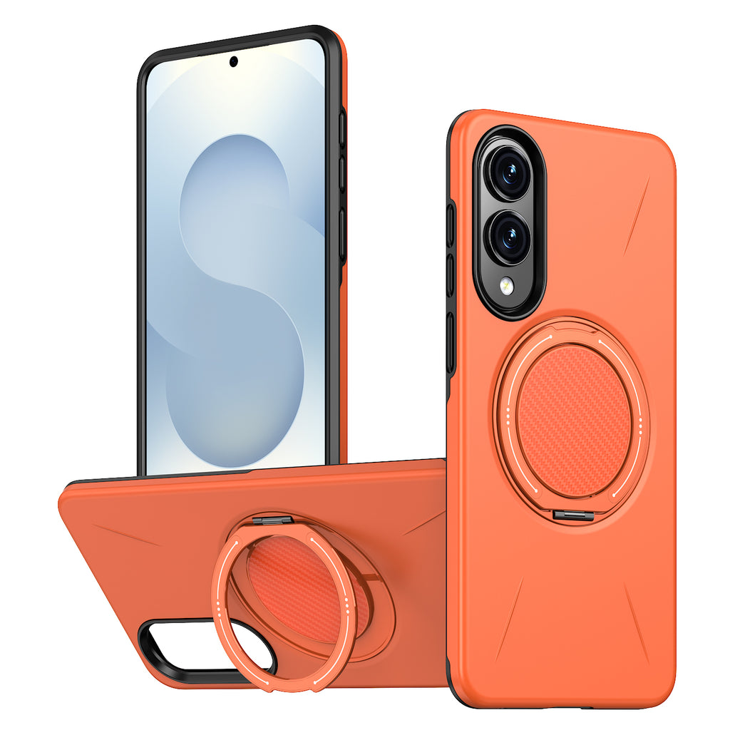 For Samsung Galaxy S25 Edge Magnetic Case Rotating Kickstand TPU + PC Phone Cover