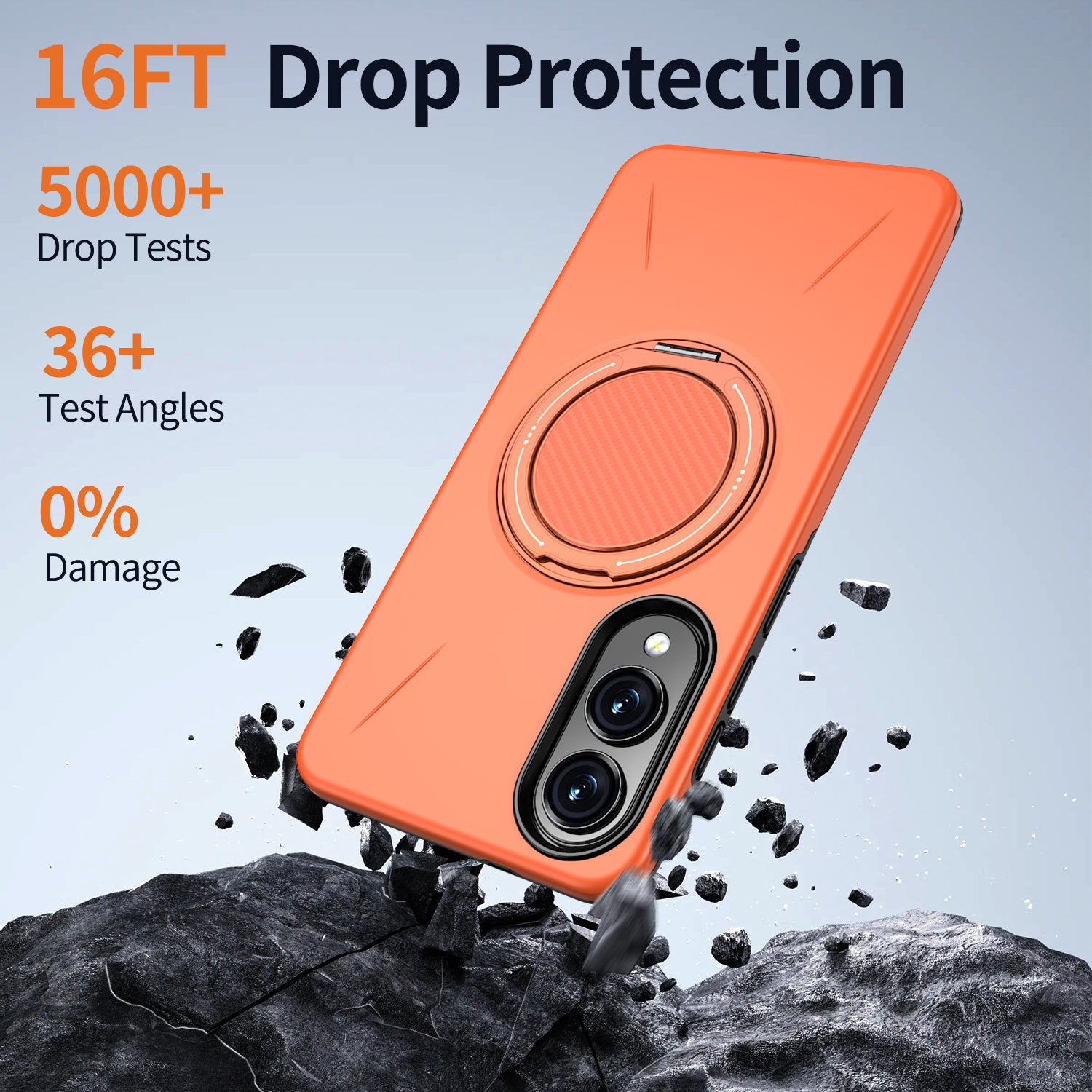 For Samsung Galaxy S25 Edge Magnetic Case Rotating Kickstand TPU + PC Phone Cover