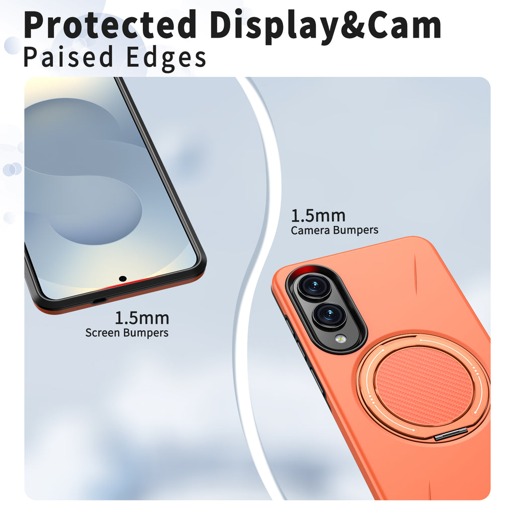 For Samsung Galaxy S25 Edge Magnetic Case Rotating Kickstand TPU + PC Phone Cover