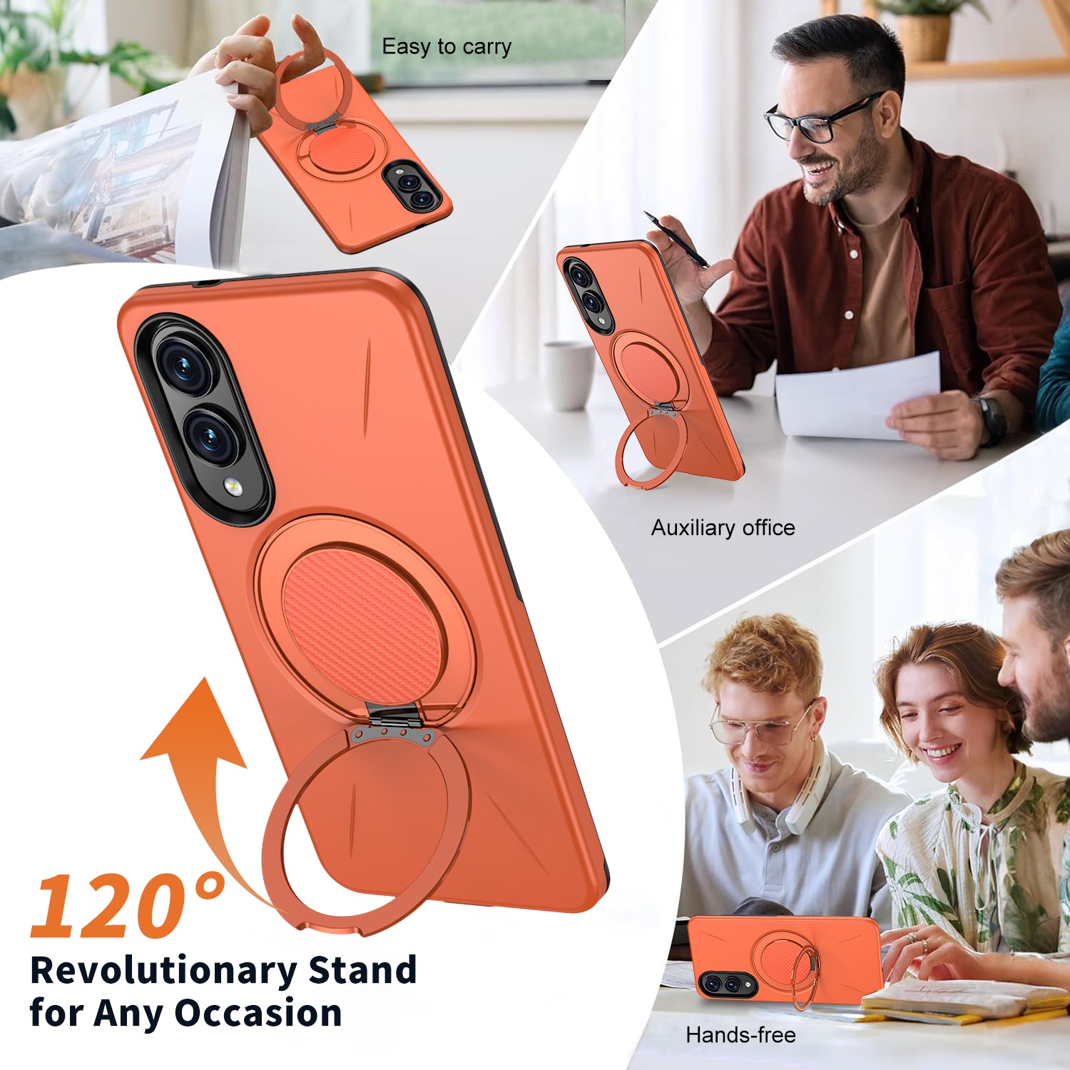 For Samsung Galaxy S25 Edge Magnetic Case Rotating Kickstand TPU + PC Phone Cover