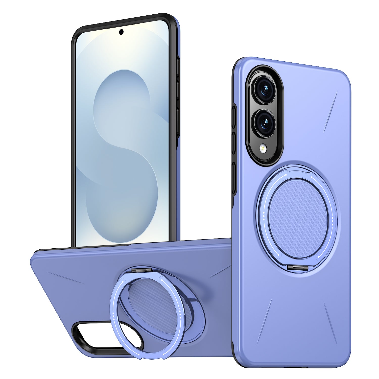 For Samsung Galaxy S25 Edge Magnetic Case Rotating Kickstand TPU + PC Phone Cover