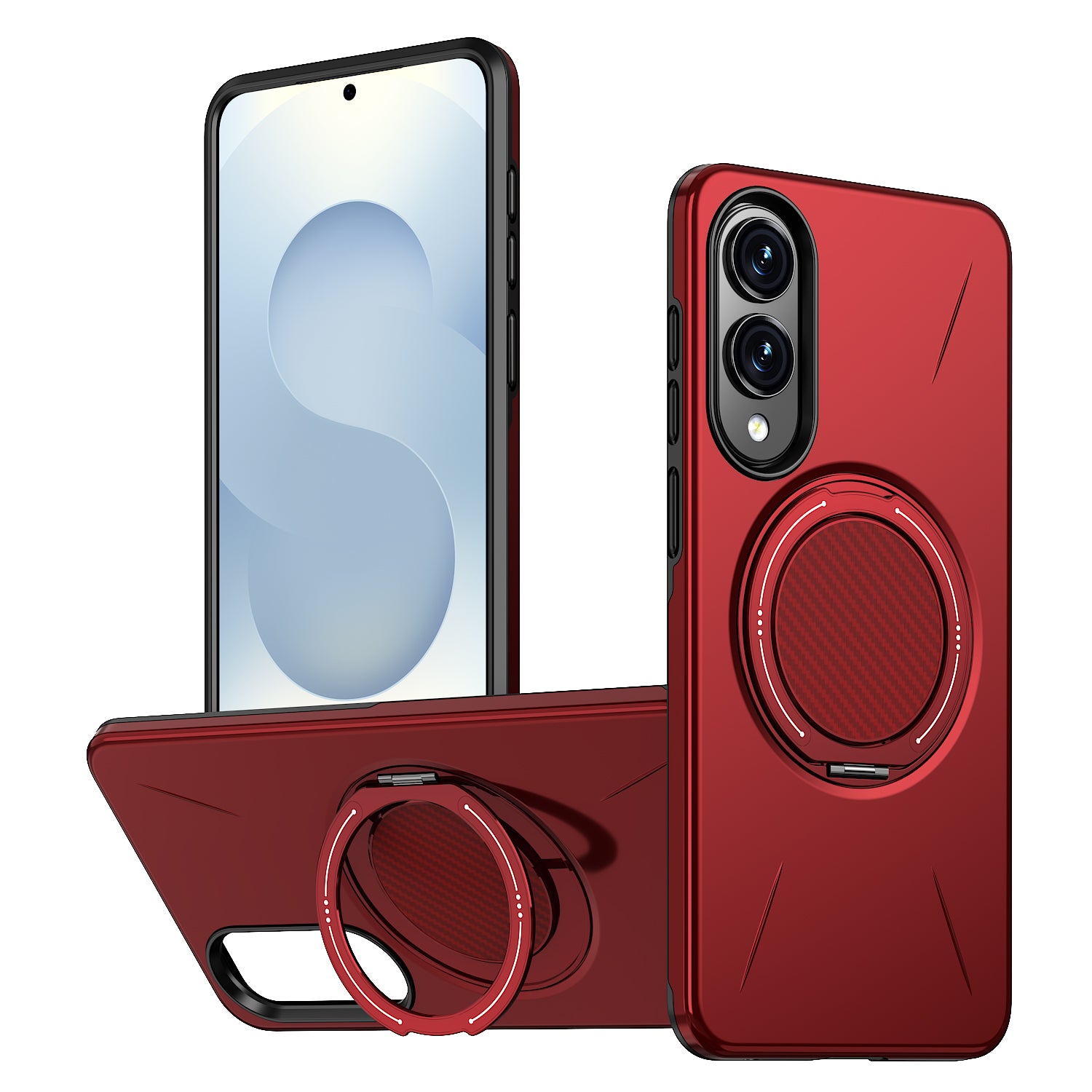 For Samsung Galaxy S25 Edge Magnetic Case Rotating Kickstand TPU + PC Phone Cover