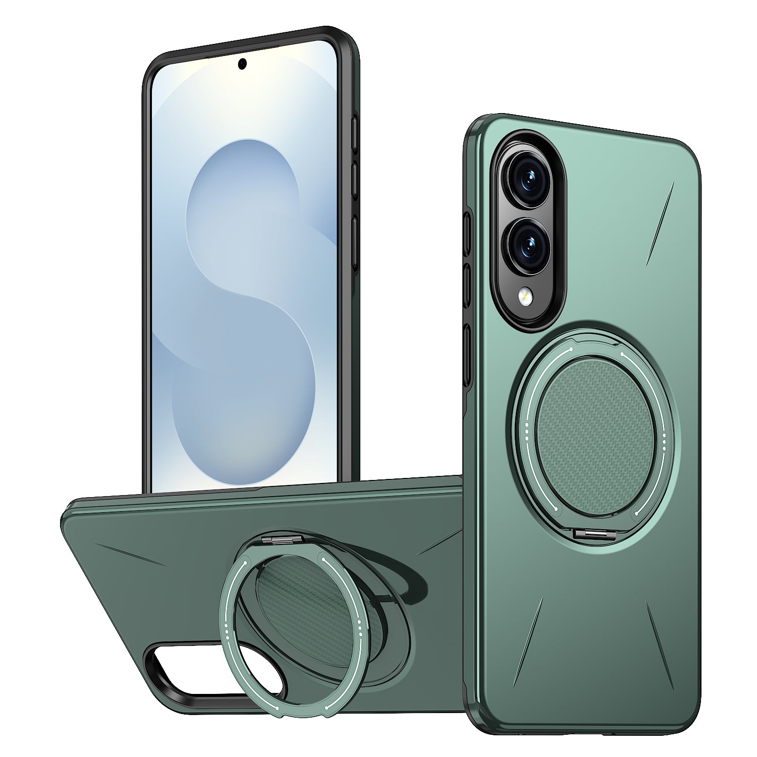 For Samsung Galaxy S25 Edge Magnetic Case Rotating Kickstand TPU + PC Phone Cover