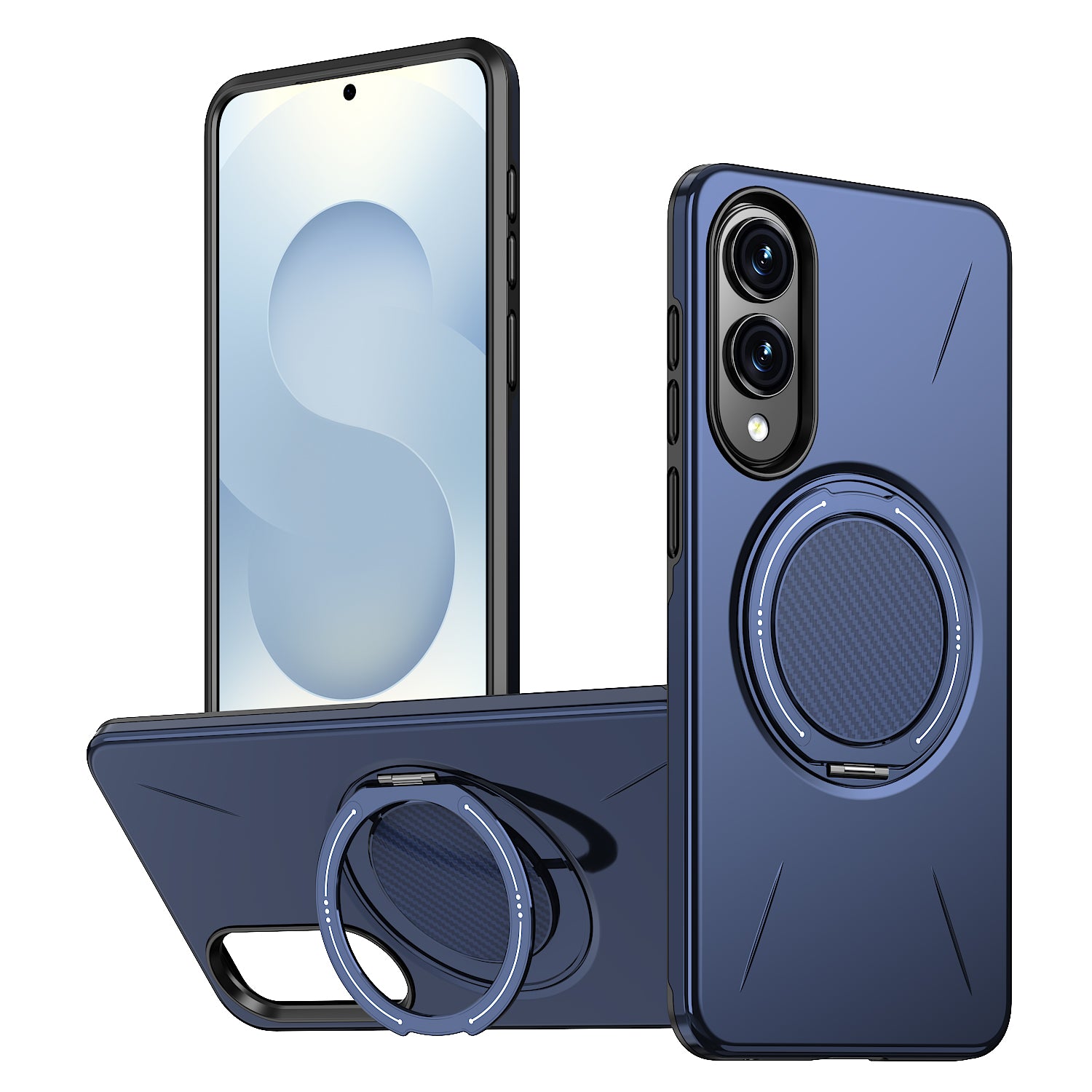 For Samsung Galaxy S25 Edge Magnetic Case Rotating Kickstand TPU + PC Phone Cover
