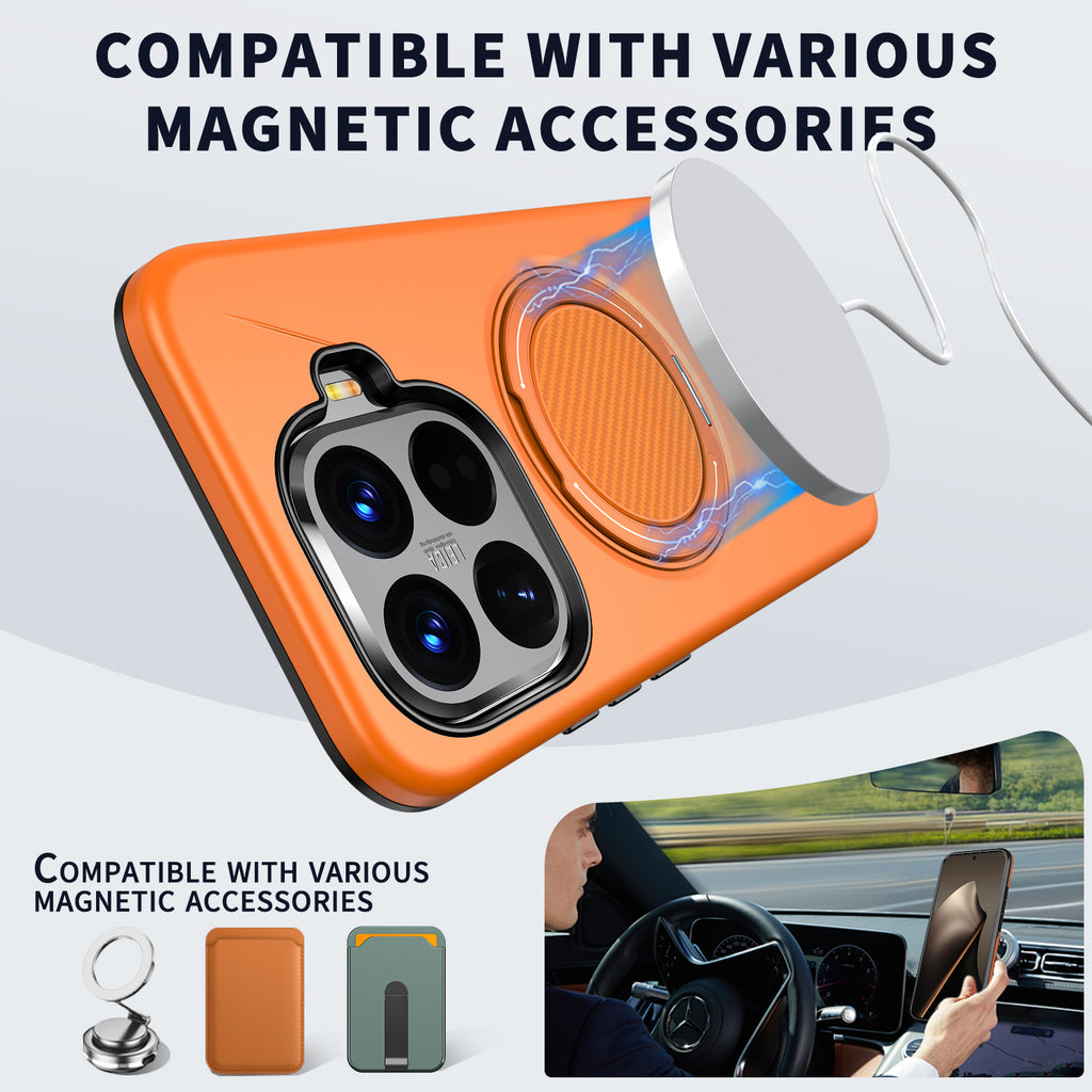 For Xiaomi 15T Pro Magnetic Case Rotating Kickstand TPU + PC Phone Cover - Blue