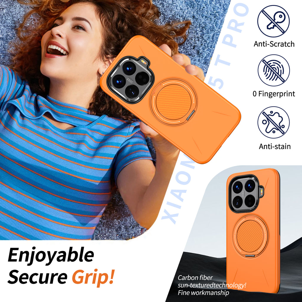 For Xiaomi 15T Pro Magnetic Case Rotating Kickstand TPU + PC Phone Cover - Blue