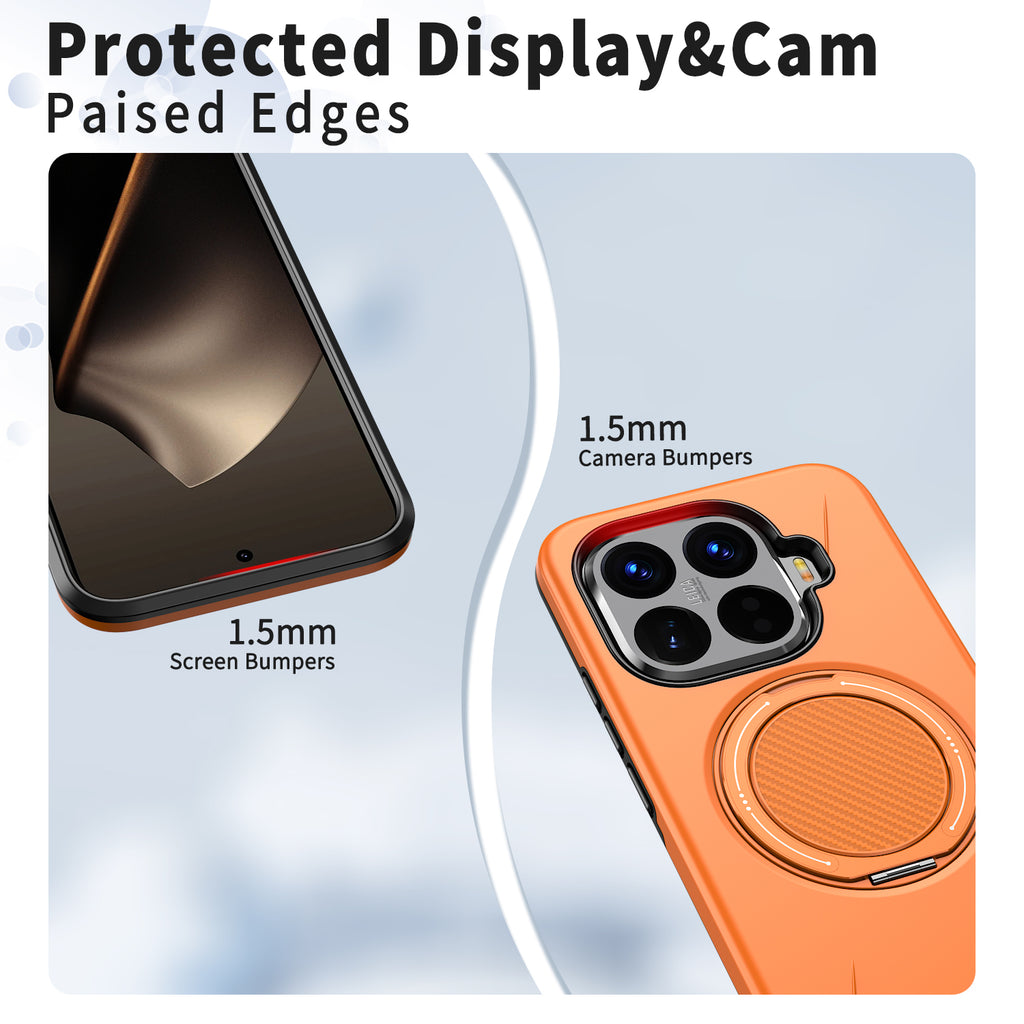 For Xiaomi 15T Pro Magnetic Case Rotating Kickstand TPU + PC Phone Cover - Blue