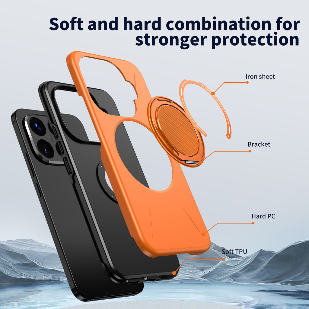For Xiaomi 15T Pro Magnetic Case Rotating Kickstand TPU + PC Phone Cover - Blue