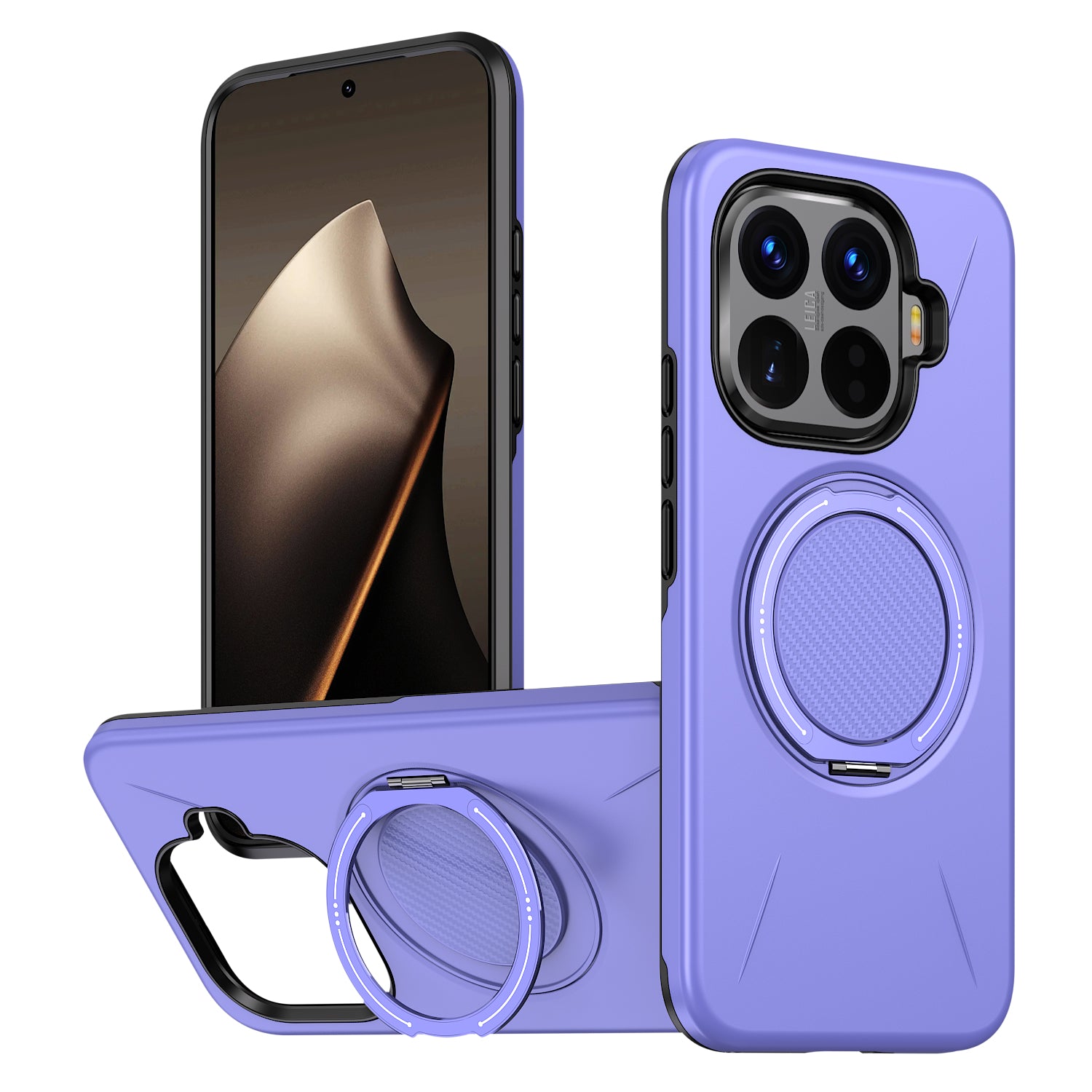 For Xiaomi 15T Pro Magnetic Case Rotating Kickstand TPU + PC Phone Cover - Blue