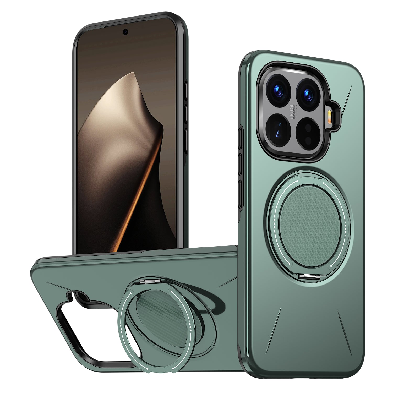 For Xiaomi 15T Pro Magnetic Case Rotating Kickstand TPU + PC Phone Cover - Blue