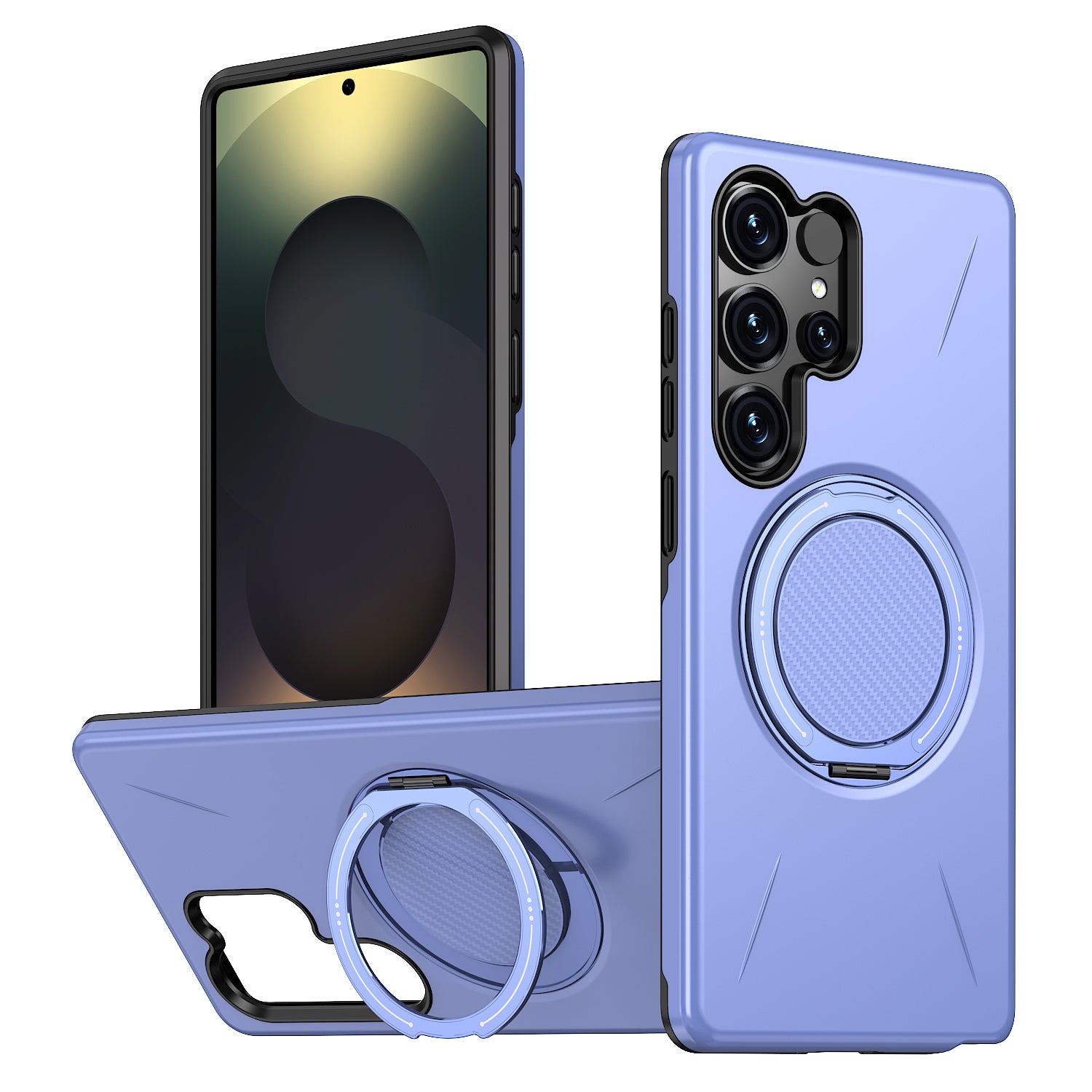 For Samsung Galaxy S24 Ultra Magnetic Case Rotating Kickstand TPU + PC Phone Cover