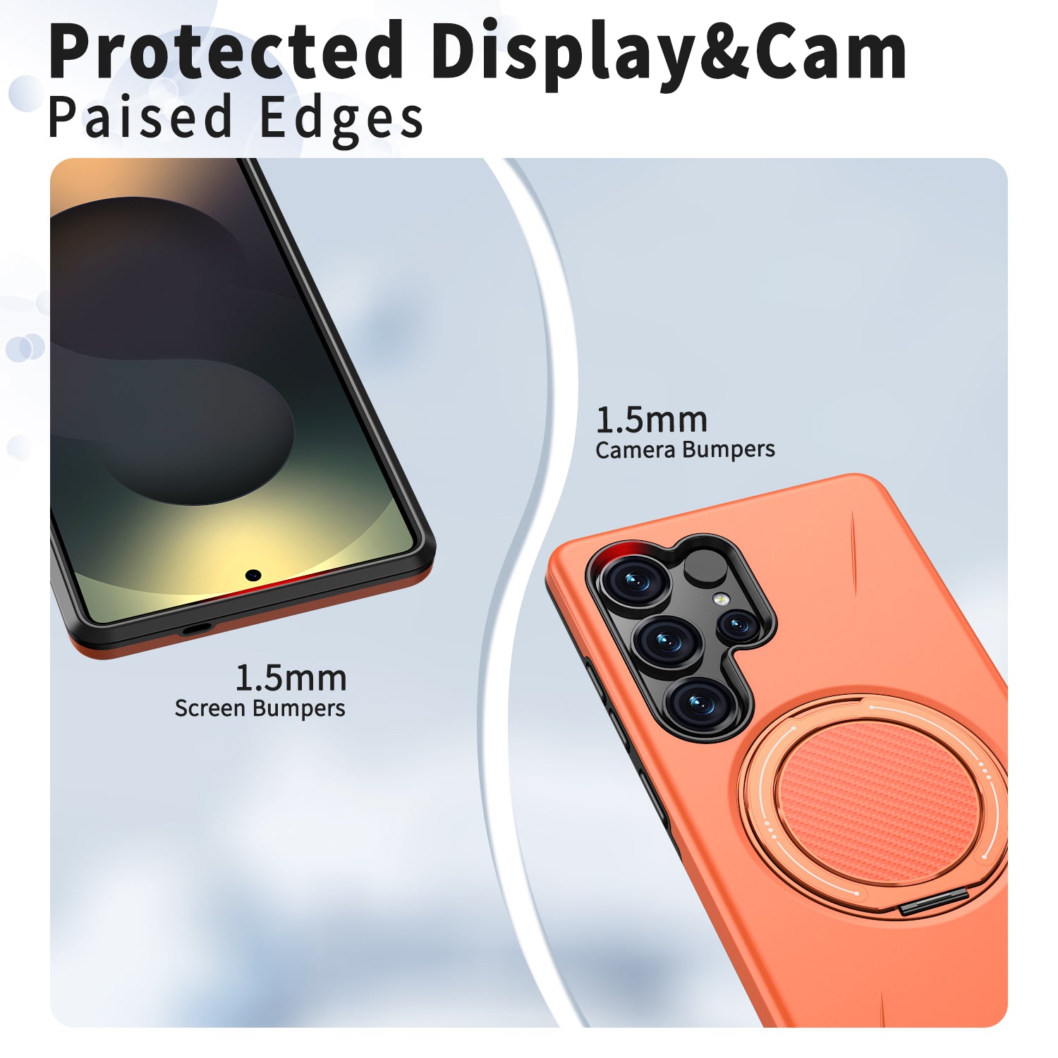 For Samsung Galaxy S24 Ultra Magnetic Case Rotating Kickstand TPU + PC Phone Cover
