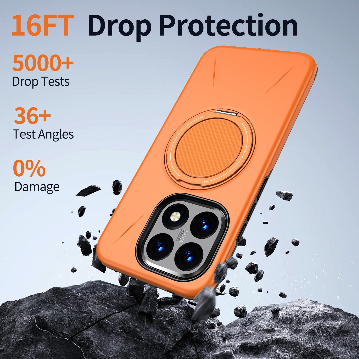 For Xiaomi 15T Magnetic Case Rotating Kickstand TPU + PC Phone Cover - Blue