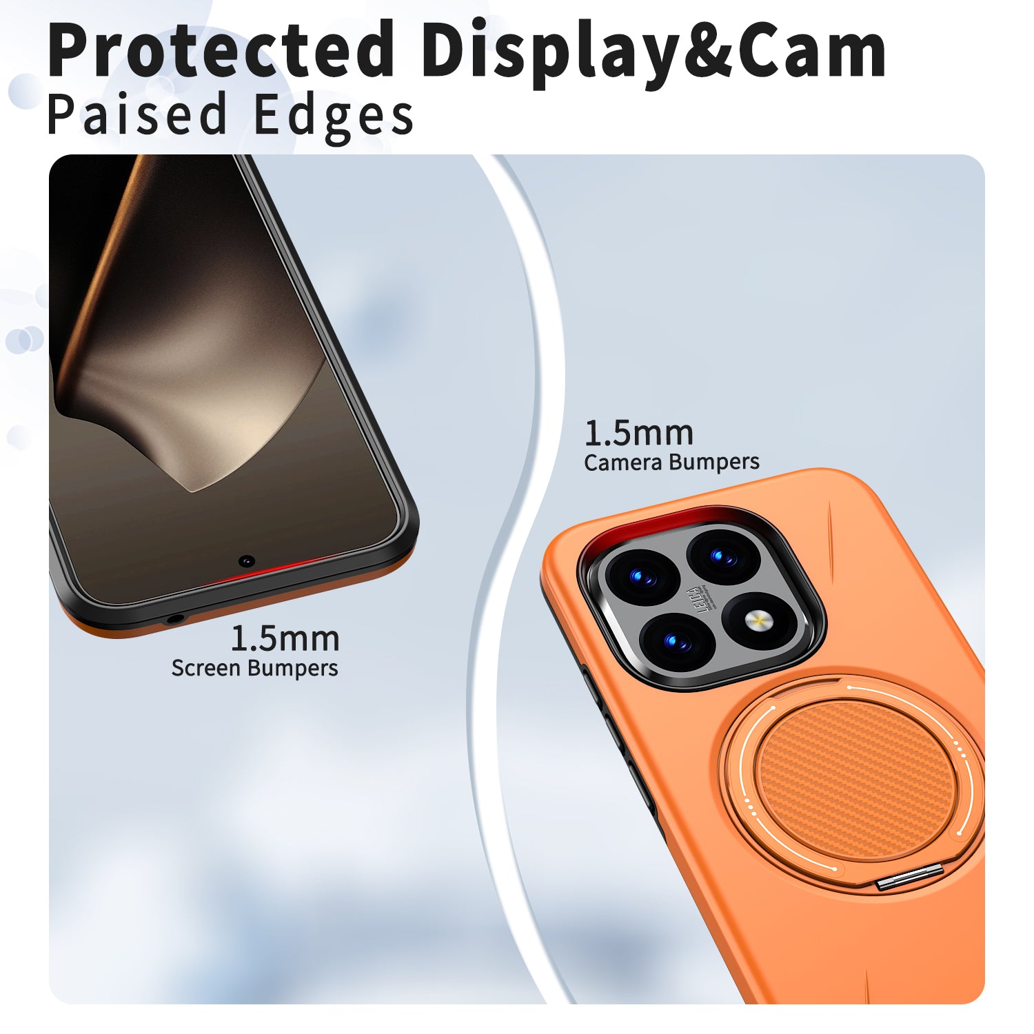 For Xiaomi 15T Magnetic Case Rotating Kickstand TPU + PC Phone Cover - Blue