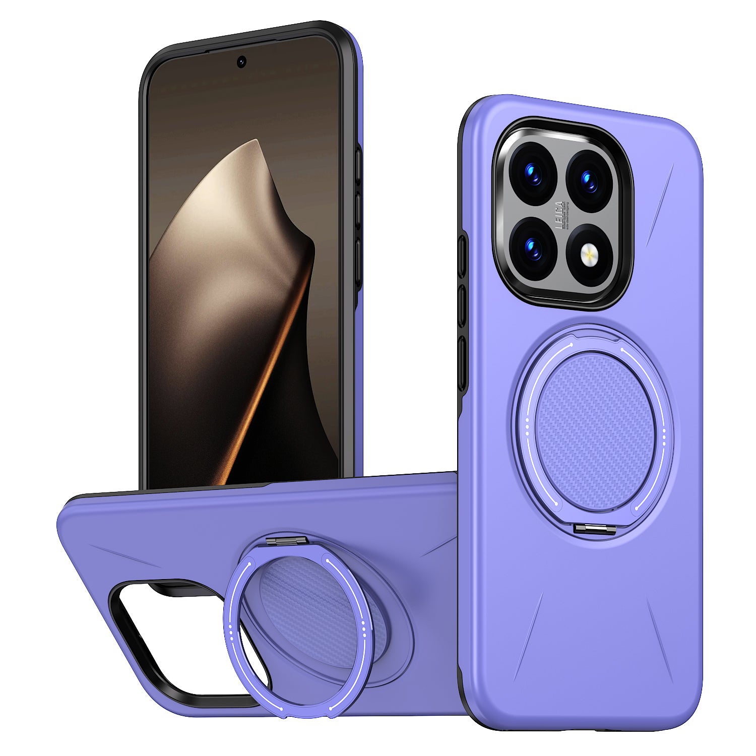 For Xiaomi 15T Magnetic Case Rotating Kickstand TPU + PC Phone Cover - Blue